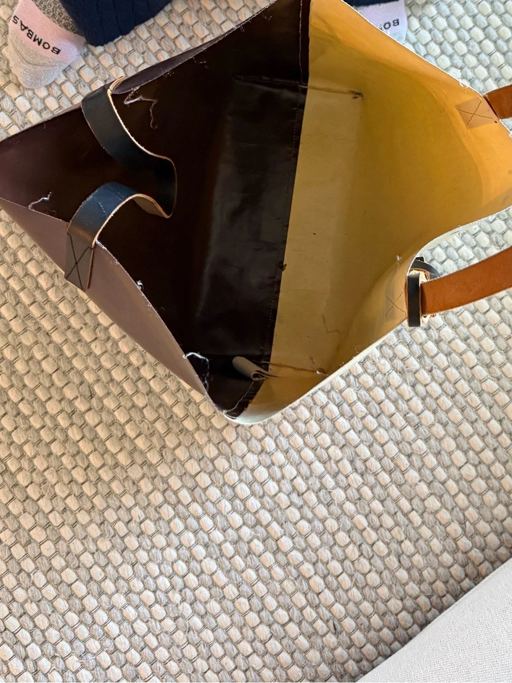 Marni brown / white tote bag - Picture 4 of 5